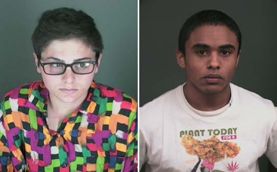 CU-Boulder students Mary Essa and Thomas Cunningham's booking photos (Photo: Boulder Police)