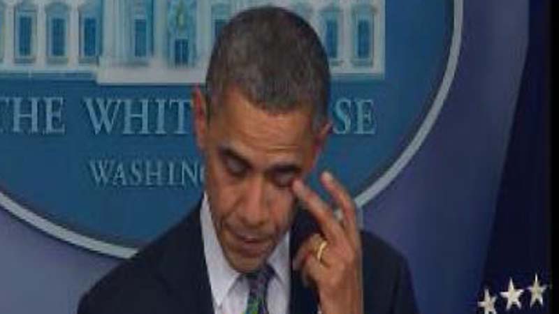 President Barack Obama addressing the nation after the Conn. school shooting. 