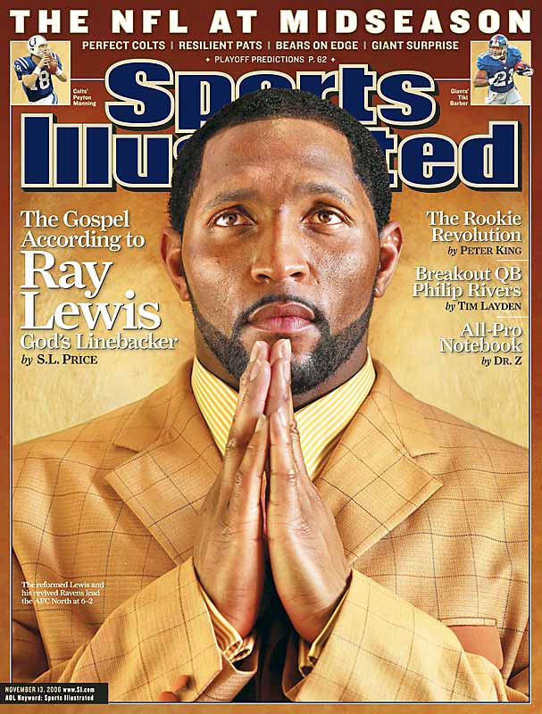 Ray Lewis appeared on the cover of Sports Illustrated in 2006, explaining how he truly found religion. (Photo: CNN)