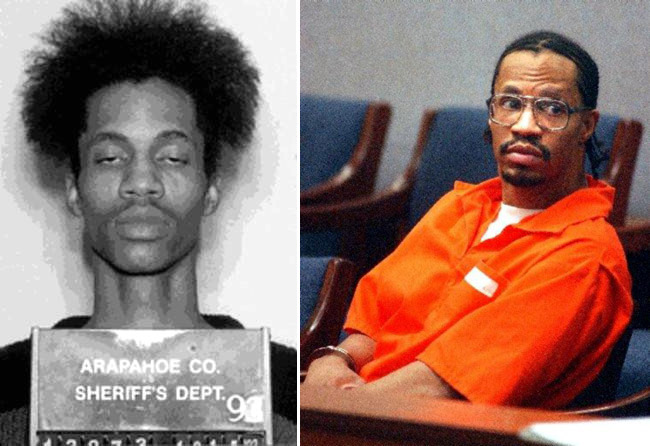 Nathan Dunlap shown after his 1993 arrest for murder at an Aurora Chuck E. Cheese, left, and after 18 years on death row, right.