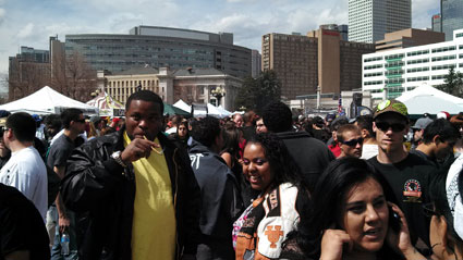 People rally at Civic Center Park for 4/20 (Photo: Greg Nieto)