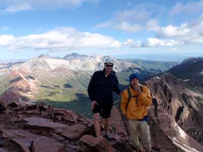 Randy Udall with Chris Tomer on North Maroon Peak near Aspen. Photo: Chris Tomer