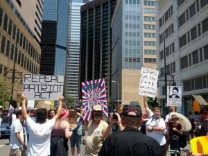 Two people were arrested during anti-NSA protests in Denver Thursday. (Credit: DawnPaladin via Google+)