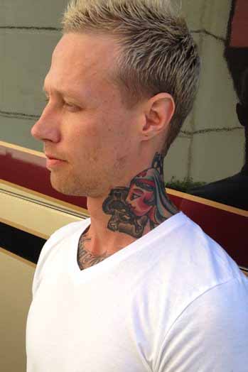 Filter Drummer Jeff Fabb said he was denied entrance to Brother's Bar & Grill in Denver after a show on Oct. 9, 2013, due to his neck tattoo. (Photo: Twitter / @shirleyhalperin)
