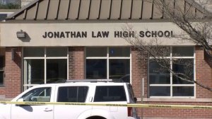 Police responded to a deadly stabbing at Jonathan Law High School in Milford, Connecticut Friday morning, April 25, 2014. One student, 16-year-old Maren Sanchez, was found injured in a stairwell and later died.