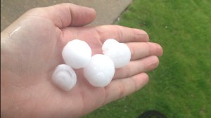 Hail in the Corey Merrill neighborhood in SE Denver (Photo: Heather Mills)