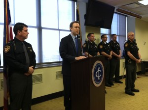 Ed FitzGerald addresses security plans for the Cleveland Marathon. 4/23/13 (Photo Credit: Fox 8 News)