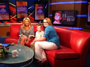 (Connor Corum, 6, and his mom, Shannon, talk with FOX 8's Stefani Schaefer on April 2, 2014.)