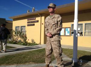 marine standing guard