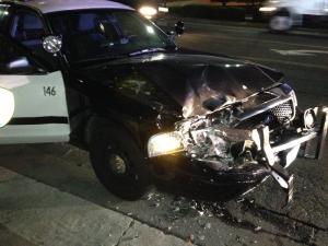 suspect rams police cruiser