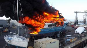 Polar Bear yacht burns in Chula Vista
