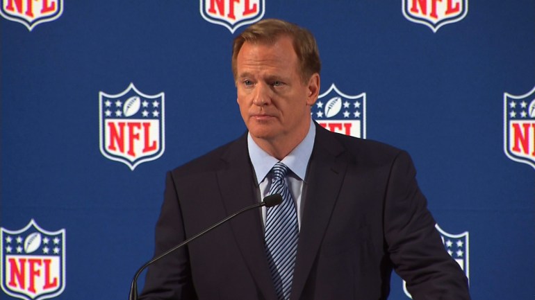 NFL Commissioner Roger Goodell held in press conference in New York on Friday, September 19th, 2014 to address the league's domestic violence issues. (CNN)