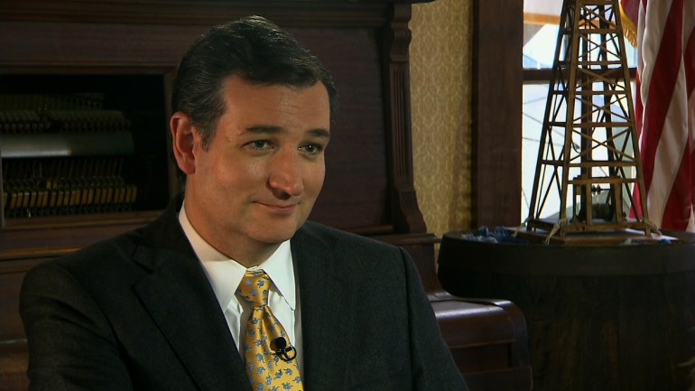United States Senator Ted Cruz talks with CNN's Dana Bash Thursday, February 20, 2014. (CNN)