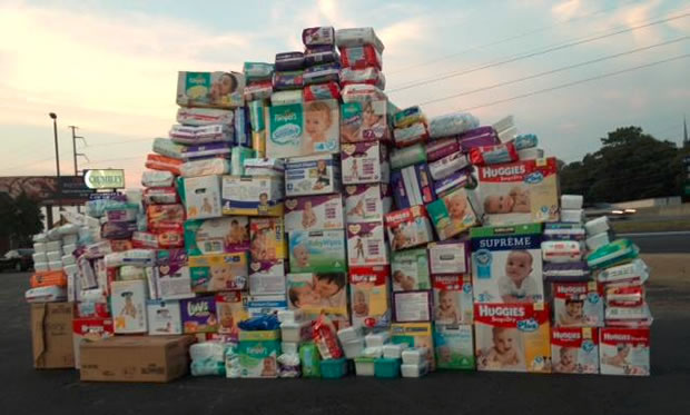 Photo of diapers collected on Wednesday, September 11 at our 'Great Diaper Drive Blitz Drive. (WHNT News 19)