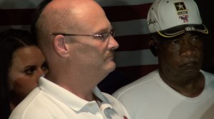 James Robinson looks on during Griffith's primary night candidacy speech. (PHOTO: David Wood, WHNT)