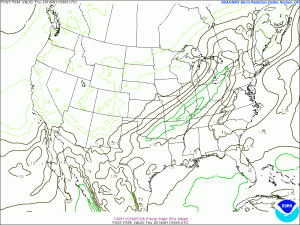 Precipitable water + amount of water evaporated in the air