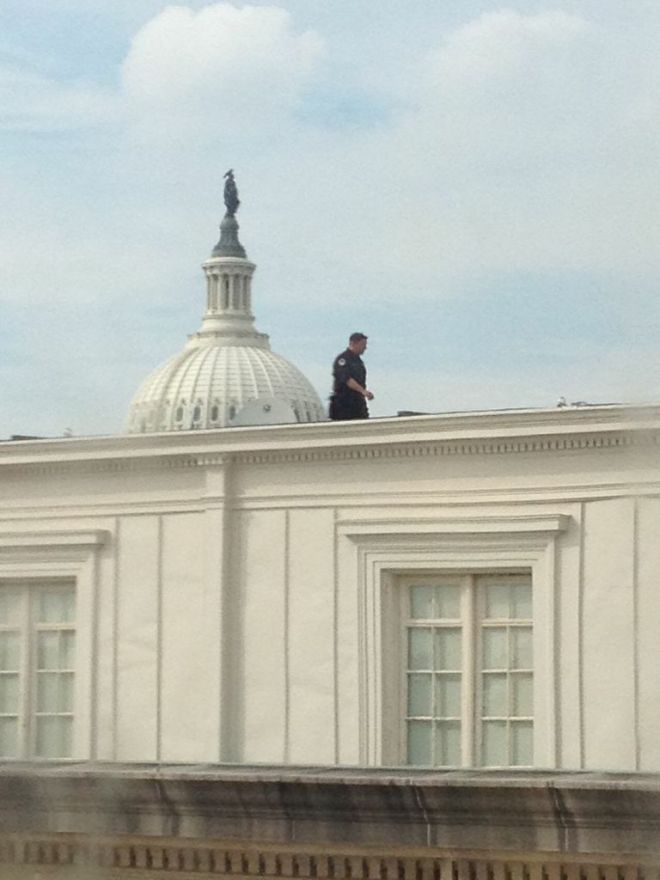 Guards paroling after D.C. Capitol shooting. Courtesy: Joe Shikhman, Legislative intern for NY Congressman Michael Grimm