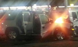 Photo from Jessica Graham whose car was hit in the police chase. Photo from Jessica Graham whose car was hit in the police chase.