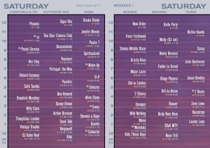 Coachella Saturday set times