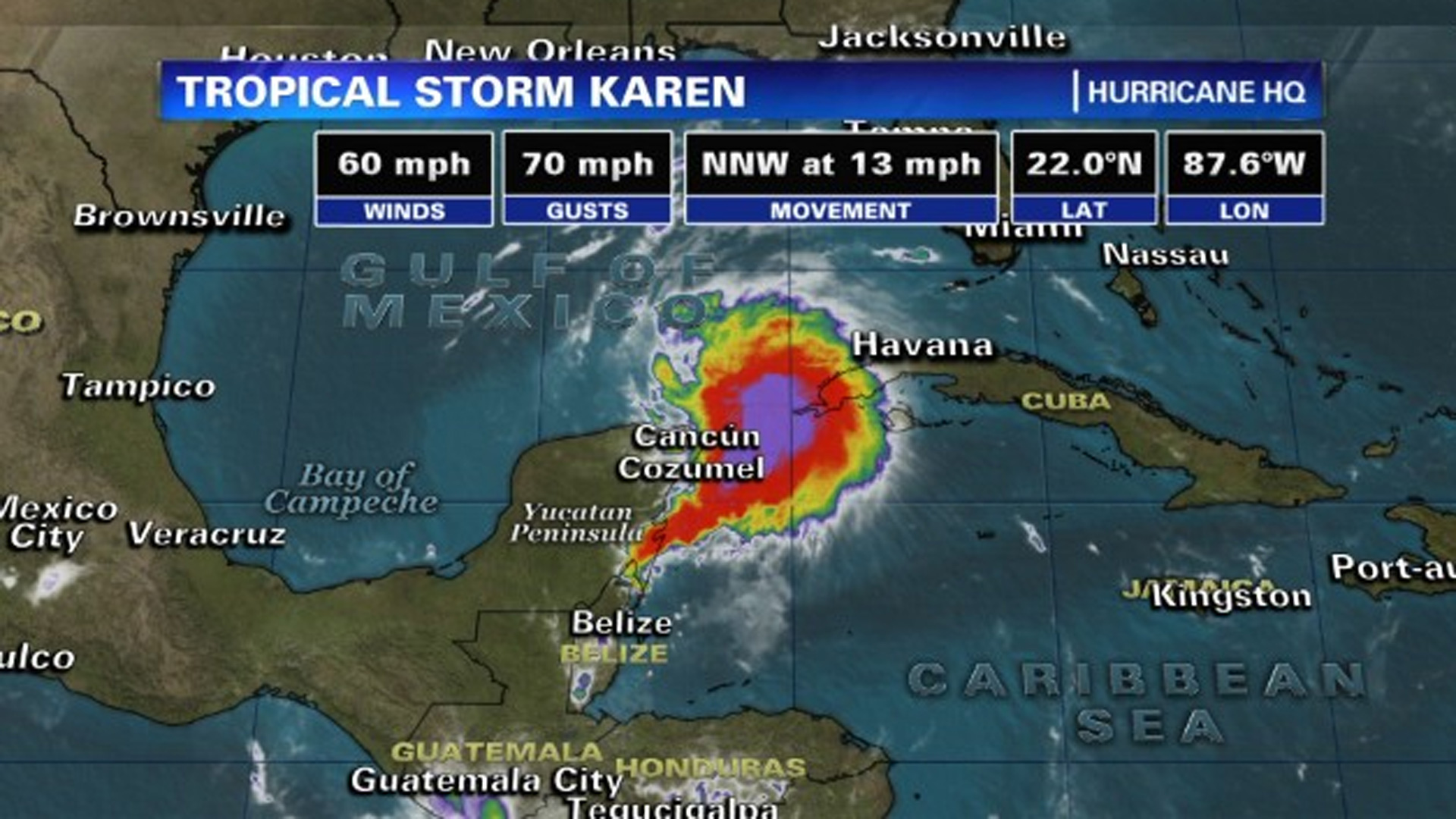 Tropical Storm Karen Forms Between Cuba, Mexico KTLA