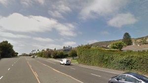 Street-view images show the location of the crash, on northbound North Coast Highway at Emerald Bay. (Credit: Google Maps)