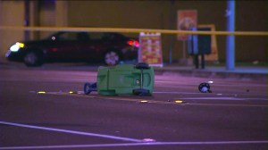 Highway Patrol officers investigate scene of a hit-and-run that killed a child on Thursday, July 10, 2014. (Credit: KTLA)