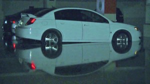 Hundreds of cars were trapped or damaged in flooding parking garages at UCLA on July 30, 2014. (Credit: KTLA)