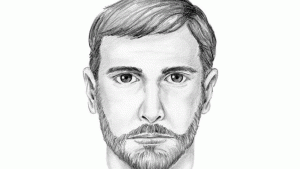 The Long Beach Police Department released the sketch of a man suspected of pulling a Muslim woman's hijab off during a hate crime attack July 2. (Credit: Los Angeles Times via Long Beach Police Department)