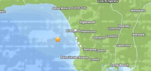 The quake struck west of the beach cities. (Credit: USGS)