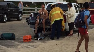 A scuba diver was treated at the scene following a lightning strike in Venice, @Venice311 tweeted. (Credit: @Venice311)