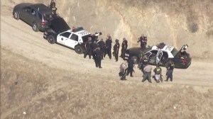 A massive search for a gunman took place in Moreno Valley July 22, 2014. (Credit: KTLA)