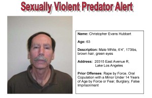 The Los Angeles County Sheriff's Department released this image ina  flyer on the July 9, 2014, when Christopher Hubbart was sent to his new home.