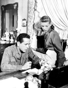 Picture dated from 1948 of legendary US actor, director, producer Humphrey Bogart (1899-1957) beside his wife U.S. actress Lauren Bacall. (Credit: Getty Images)