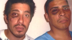 A photo provided by the Hernandez family shows two brothers after what they said was a violent encounter with Los Angeles police, allegedly including Officer Sharlton Wampler, in August 2009. 