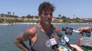 Jason Wischmann described his ordeal after being found by a fellow boater. (Credit: KTLA)