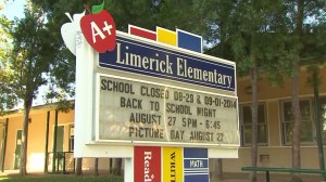 A 4-year-old girl was found after wandering away from Limerick Elementary School in Canoga Park on Friday, Aug. 22, 2014. (Credit: KTLA)