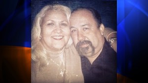 Frank Mendoza, right, and Lorraine Mendoza, left, are seen in this photo provided by family members. Frank Mendoza was fatally shot after a suspect broke into his home and exchanged gunfire with deputies, authorities said. 