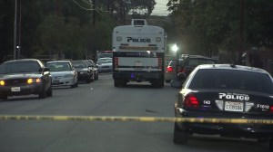 An officer-involved shooting took place in the 1900 block of Garner Avenue in San Bernardino on Aug. 22, 2014. (Credit: KTLA)