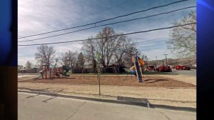 Parents were warned after razor blades and other sharp objects were found at this playground in Oro Grande. (Credit: San Bernardino Police Department)