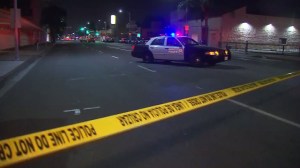 A shooting in Santa Ana on Tuesday, Aug. 12, 2014, left one man dead and two women injured, police said. (Credit: KTLA)