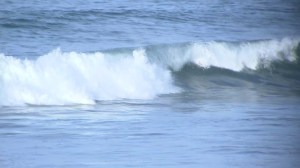 A rare high surf with waves of 10 to 15 feet was expected for several days at Southern California beaches beginning Tuesday, Aug. 26, 2014. (Credit: KTLA)