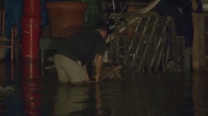 A water main broke in Echo Park near Sunset Boulevard and North Alvarado Street on Aug. 26, 2014. (Credit: KTLA)