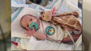 Baby Brayden, born prematurely after his mother's sudden death, will be going home on Sept. 2, 2014. He is seen in this photo provided b his family. 