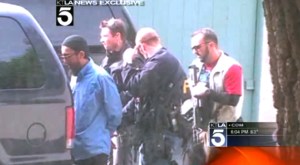 Exclusive photograph of an FBI raid in Chino that resulted in the arrests of three men accused on federal terrorism charges on Nov. 16, 2012. (Credit: KTLA)