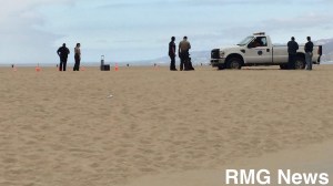 A man was in critical condition after being hit by a vehicle at Santa Monica beach on Sept. 21, 2014. (Credit: RMG News)