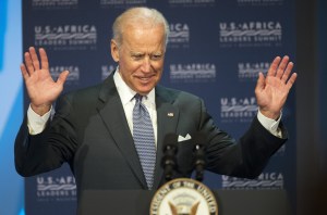 U.S. Vice President Joe Biden speaks during the Civil Society Forum at the U.S.-Africa Leader Summit in Washington, D.C., Aug. 4, 2014. (Credit: JIM WATSON/AFP/Getty Images)