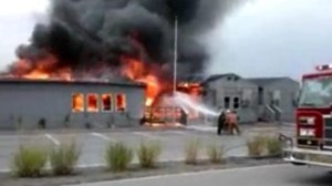 A fire broke out at the headquarters of the United Airlines Flight 93 memorial on Oct. 3, 2014. (Credit: CNN) 