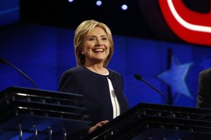 Hillary Clinton at the CNN Democratic Debate at the Wynn Hotel in Las Vegas, Tuesday, October 13, 2015.