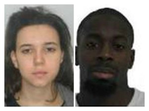 Police released images of Hayat Boumeddiene, left, and Amedy Coulibaly, suspects in the death of a policewoman in Paris on Thursday, Jan. 8, 2015.