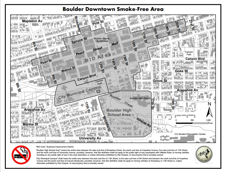 New Boulder Smoke-Free Area Map. 